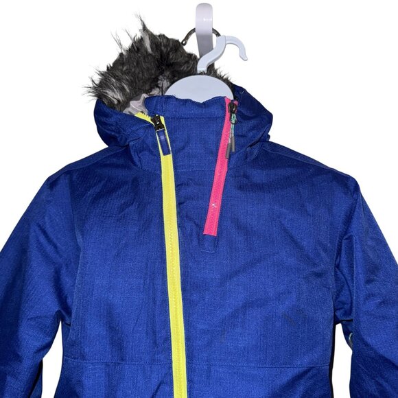 Firefly Jan Purple Winter Coat Girls M Lined Insulated Pockets Faux Fur Hoodie - Picture 2 of 10